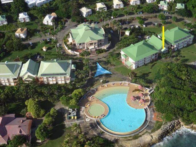 Location VillaAppartement en Guadeloupe - vue d'avion